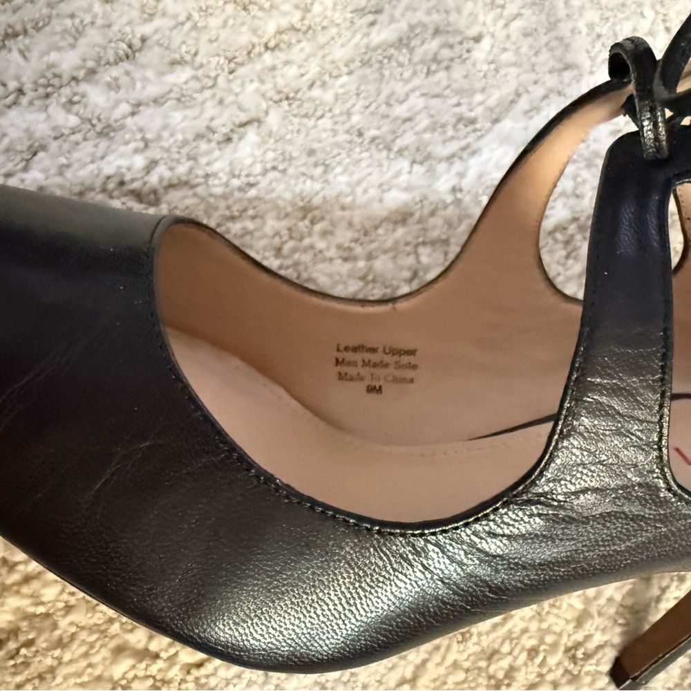 Tesori Women's Black Almond Toe Lace Up High Heels Size 9 - Picture 5 of 8